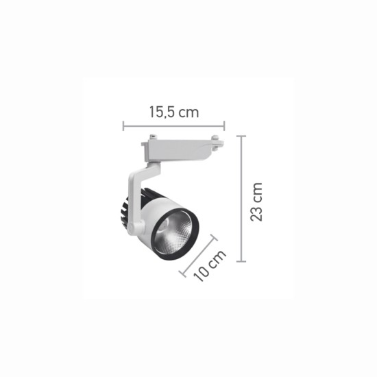InLight Σποτ Ράγας Λευκό LED 30W 4000K D:10cmX23cm (T00102-WH) InLight Σποτ Ράγας Λευκό LED 30W 4000K D:10cmX23cm (T00102-WH)