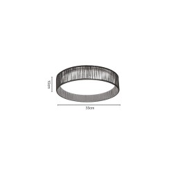 Inlight Πλαφονιέρα οροφής LED 24W 3CCT (by switch on base) από σχοινί και ακρυλικό D:33cm (42039-C)