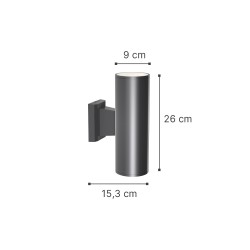 it-Lighting Winnipeg 2xΕ27 Outdoor Up-Down Wall Lamp Anthracite D:15.3cmx26cm (80203444) it-Lighting Winnipeg 2xΕ27 Outdoor Up-Down Wall Lamp Anthracite D:15.3cmx26cm (80203444)