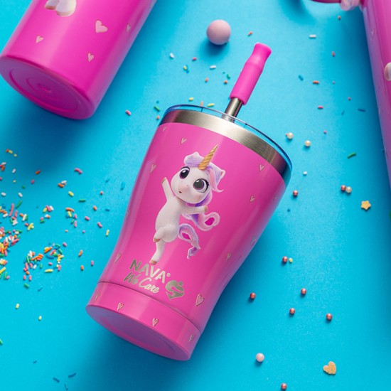 Θερμός ποτήρι με ανοξείδωτο καλαμάκι "We Care" Pink Unicorn 400ml Θερμός ποτήρι με ανοξείδωτο καλαμάκι "We Care" Pink Unicorn 400ml