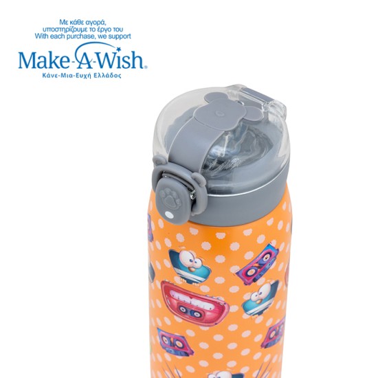 Θερμός μπουκάλι ανοξείδωτο "We Care", Radio Cassette 500ml Θερμός μπουκάλι ανοξείδωτο "We Care", Radio Cassette 500ml