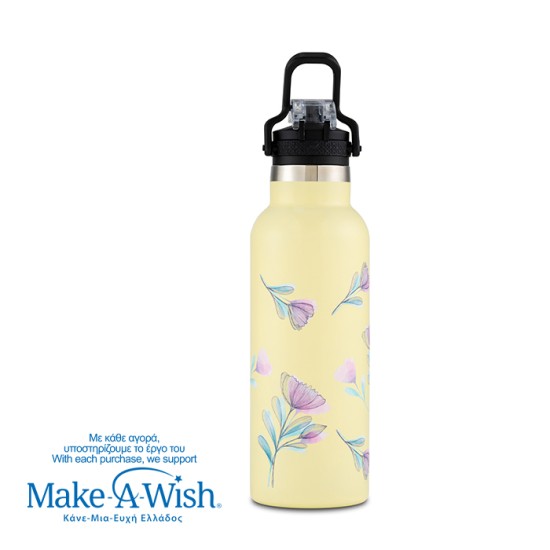 Θερμός μπουκάλι ανοξείδωτο "We Care", Cream Floral 500ml Θερμός μπουκάλι ανοξείδωτο "We Care", Cream Floral 500ml