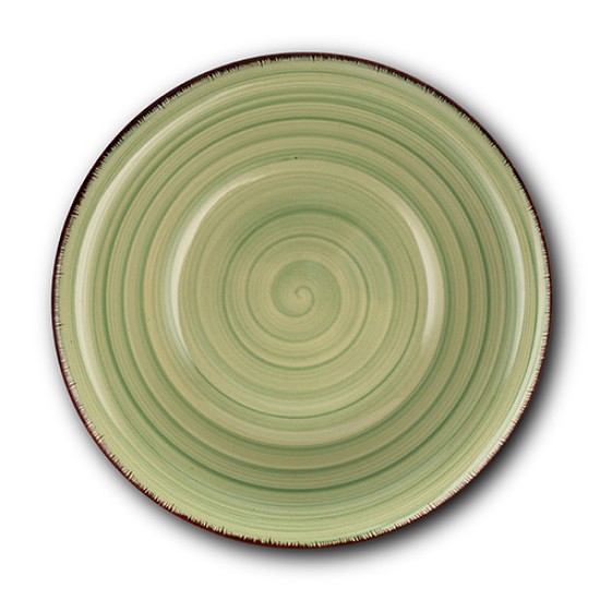 Πιάτο σούπας stoneware "Lines Oil Green" 22cm