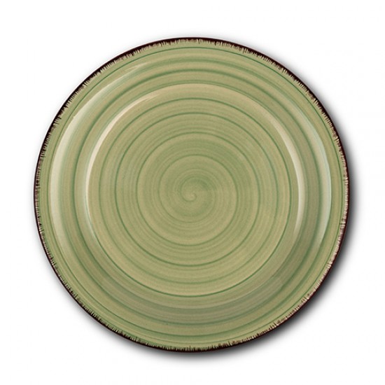 Πιάτο φρούτου stoneware "Lines Oil green" 19.5cm