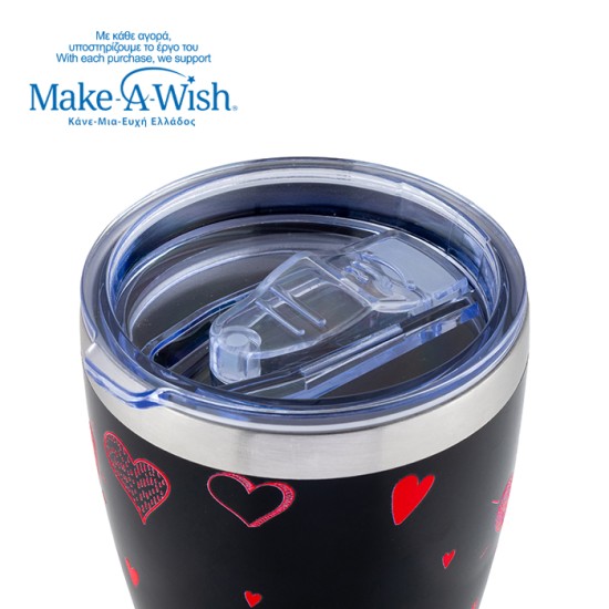 Θερμός ποτήρι με ανοξείδωτο καλαμάκι "We Care", Love 400ml