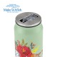 Θερμός ποτήρι με καλαμάκι από σιλικόνη "We Care", Green Floral 500ml Θερμός ποτήρι με καλαμάκι από σιλικόνη "We Care", Green Floral 500ml