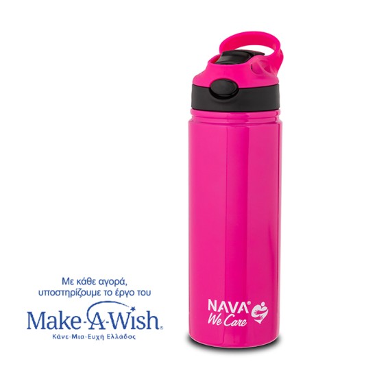 Θερμός μπουκάλι ανοξείδωτο "We Care" magenta 500ml