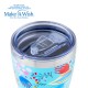 Θερμός ποτήρι με ανοξείδωτο καλαμάκι "We Care", Cyan Floral 400ml Θερμός ποτήρι με ανοξείδωτο καλαμάκι "We Care", Cyan Floral 400ml