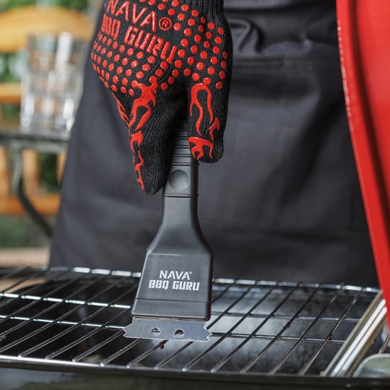 Ανοξείδωτη βούρτσα καθαρισμού ψησταριάς "BBQ Guru" με ξύστρα 22cm