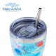 Θερμός ποτήρι με ανοξείδωτο καλαμάκι "We Care", Cyan Floral 400ml Θερμός ποτήρι με ανοξείδωτο καλαμάκι "We Care", Cyan Floral 400ml