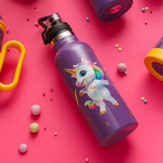 Θερμός μπουκάλι ανοξείδωτο "We Care", Purple Unicorn 500ml Θερμός μπουκάλι ανοξείδωτο "We Care", Purple Unicorn 500ml