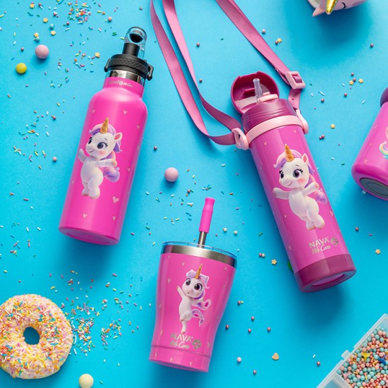 Θερμός μπουκάλι ανοξείδωτο "We Care", Pink Unicorn 500ml Θερμός μπουκάλι ανοξείδωτο "We Care", Pink Unicorn 500ml