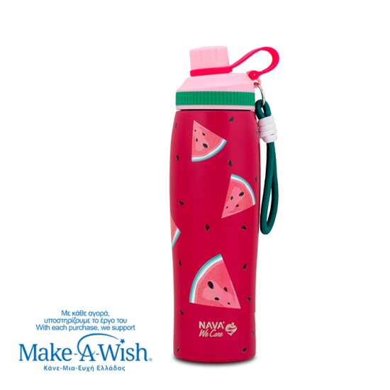 Θερμός μπουκάλι ανοξείδωτο με στόμιο "We Care", Watermelon 650ml