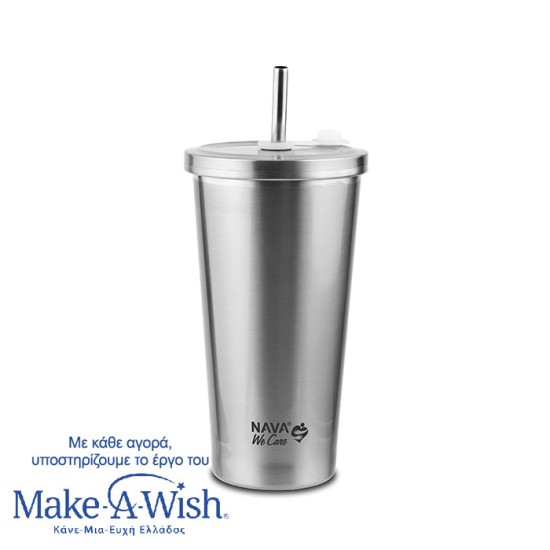 Θερμός ποτήρι με ανοξείδωτο καλαμάκι "We Care" 520ml Θερμός ποτήρι με ανοξείδωτο καλαμάκι "We Care" 520ml