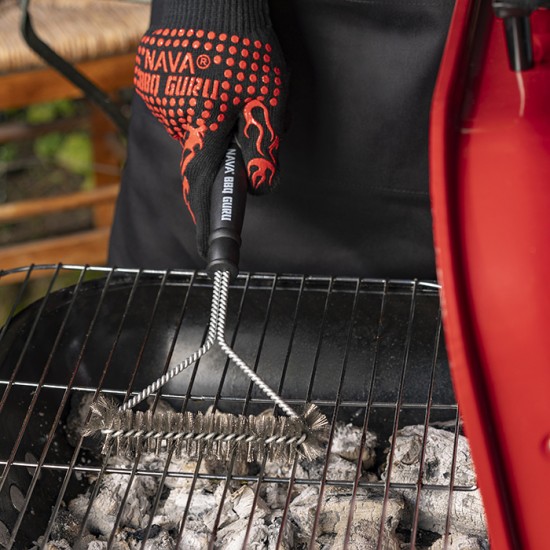 Ανοξείδωτη βούρτσα καθαρισμού ψησταριάς "BBQ Guru" 30cm