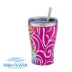 Θερμός ποτήρι με ανοξείδωτο καλαμάκι "We Care", Magenta Floral 400ml Θερμός ποτήρι με ανοξείδωτο καλαμάκι "We Care", Magenta Floral 400ml