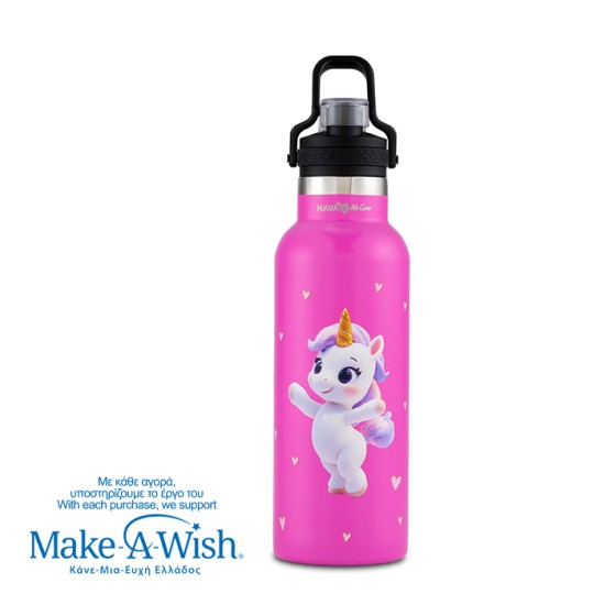 Θερμός μπουκάλι ανοξείδωτο "We Care", Pink Unicorn 500ml
