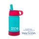 Θερμός μπουκάλι ανοξείδωτο "We Care" τιρκουάζ - magenta 360ml