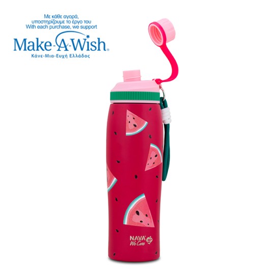 Θερμός μπουκάλι ανοξείδωτο με στόμιο "We Care", Watermelon 650ml Θερμός μπουκάλι ανοξείδωτο με στόμιο "We Care", Watermelon 650ml