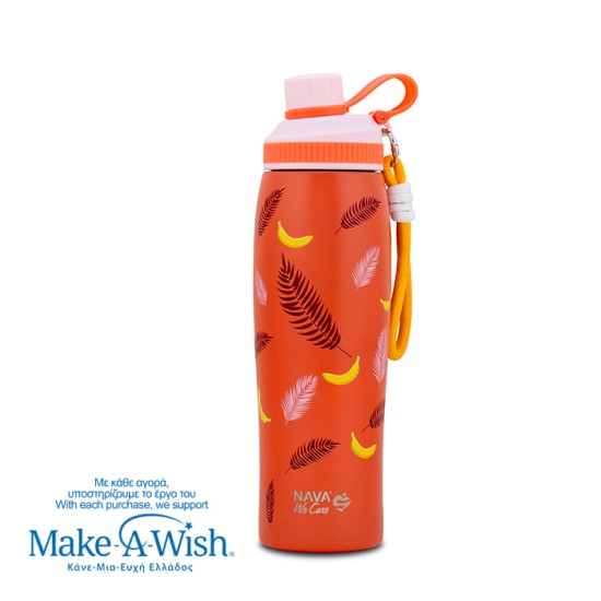 Θερμός μπουκάλι ανοξείδωτο με στόμιο "We Care", Palm Banana 650ml