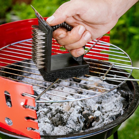 Ανοξείδωτη βούρτσα καθαρισμού ψησταριάς "BBQ Guru" με σφουγγάρι και ξύστρα 12.5cm Ανοξείδωτη βούρτσα καθαρισμού ψησταριάς "BBQ Guru" με σφουγγάρι και ξύστρα 12.5cm