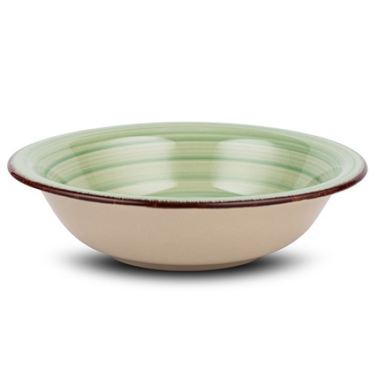 Πιάτο σούπας stoneware "Lines Oil Green" 22cm