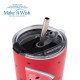 Θερμός ποτήρι με ανοξείδωτο καλαμάκι "We Care", Watermelon 350ml