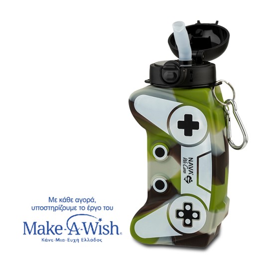 Μπουκάλι νερού σιλικόνης army game joystick "We Care" 600ml Μπουκάλι νερού σιλικόνης army game joystick "We Care" 600ml