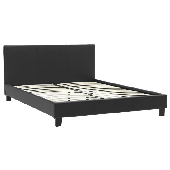 Κρεβάτι Nevil pakoworld 150x200 PU χρώμα μαύρο ματ Κρεβάτι Nevil pakoworld 150x200 PU χρώμα μαύρο ματ