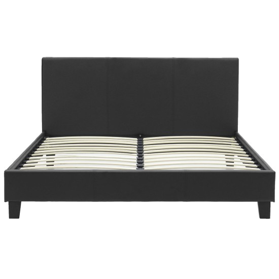 Κρεβάτι Nevil pakoworld 150x200 PU χρώμα μαύρο ματ Κρεβάτι Nevil pakoworld 150x200 PU χρώμα μαύρο ματ