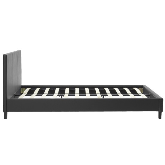 Κρεβάτι Nevil pakoworld 150x200 PU χρώμα μαύρο ματ Κρεβάτι Nevil pakoworld 150x200 PU χρώμα μαύρο ματ