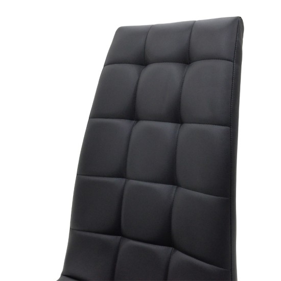 Καρέκλα Darrell pakoworld PU μαύρο-βάση χρωμίου Καρέκλα Darrell pakoworld PU μαύρο-βάση χρωμίου