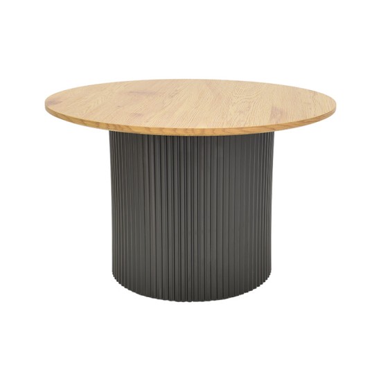 Tραπέζια σαλονιού Dovel pakoworld mdf σετ 2τεμ. sonoma-μαύρο μεταλλο