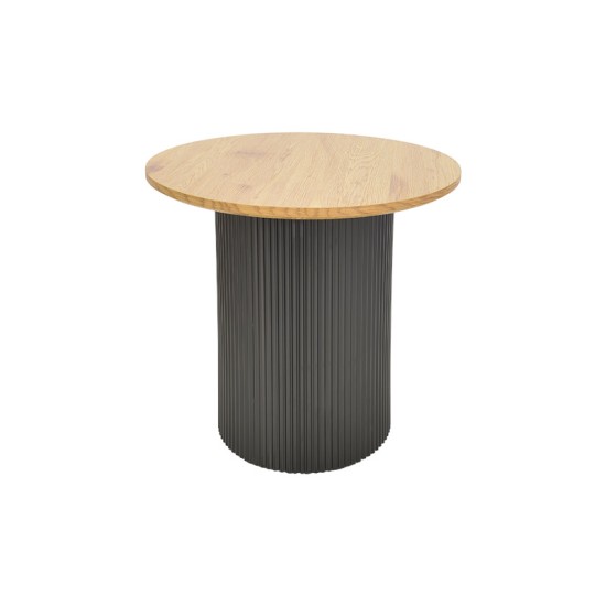 Tραπέζια σαλονιού Dovel pakoworld mdf σετ 2τεμ. sonoma-μαύρο μεταλλο
