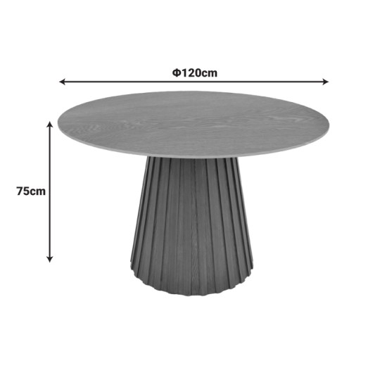 Τραπέζι Franzel pakoworld mdf καρυδί Φ120x75εκ Τραπέζι Franzel pakoworld mdf καρυδί Φ120x75εκ