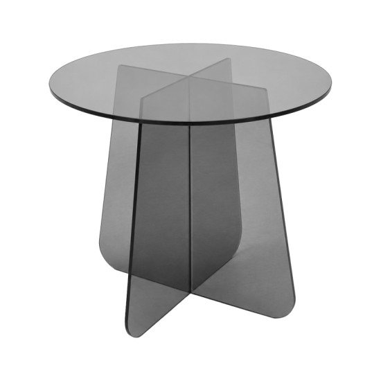 Τραπέζι βοηθητικό Cleary pakoworld tempered 8mm γυαλί ανθρακί Φ50x45εκ Τραπέζι βοηθητικό Cleary pakoworld tempered 8mm γυαλί ανθρακί Φ50x45εκ