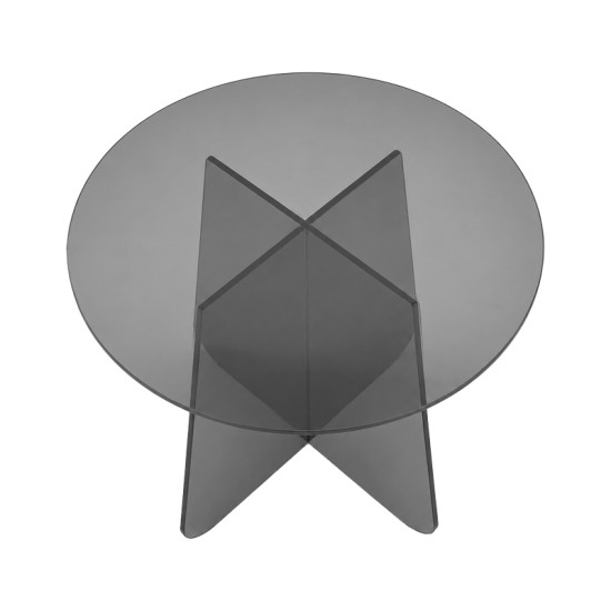 Τραπέζι βοηθητικό Cleary pakoworld tempered 8mm γυαλί ανθρακί Φ50x45εκ Τραπέζι βοηθητικό Cleary pakoworld tempered 8mm γυαλί ανθρακί Φ50x45εκ