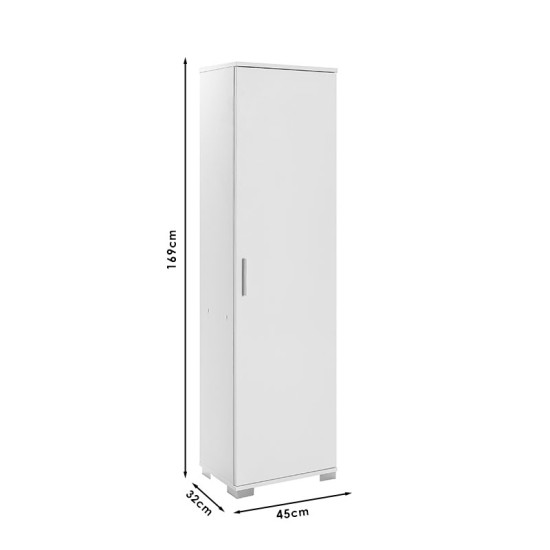 Ντουλάπι-στήλη Chad1 pakoworld λευκό gloss 45x32x169εκ Ντουλάπι-στήλη Chad1 pakoworld λευκό gloss 45x32x169εκ