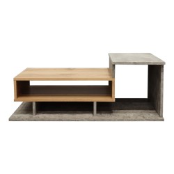 Τραπέζι σαλονιού Nuvele pakoworld σε γκρι antique-sonoma απόχρωση 90x50x35εκ