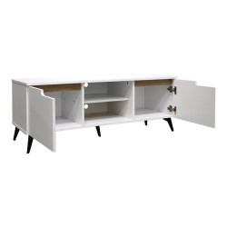Έπιπλο τηλεόρασης Kemvio pakoworld sonoma-λευκό 150x38x44εκ Έπιπλο τηλεόρασης Kemvio pakoworld sonoma-λευκό 150x38x44εκ