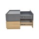 Κομοδίνο Sonlen pakoworld mdf σε sonoma-ανθρακί απόχρωση 60x40x44.5εκ Κομοδίνο Sonlen pakoworld mdf σε sonoma-ανθρακί απόχρωση 60x40x44.5εκ