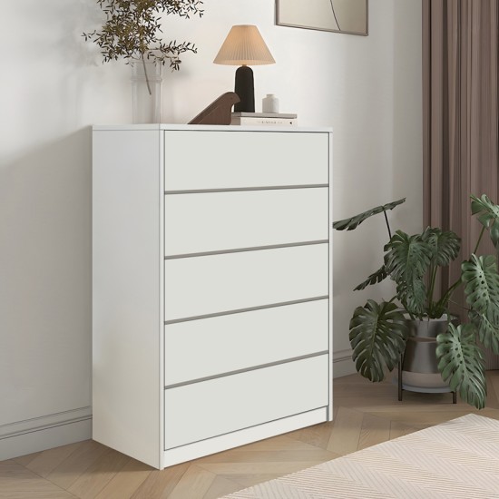 Συρταριέρα Kuanger pakoworld mdf σε λευκή απόχρωση 80x40x109εκ Συρταριέρα Kuanger pakoworld mdf σε λευκή απόχρωση 80x40x109εκ
