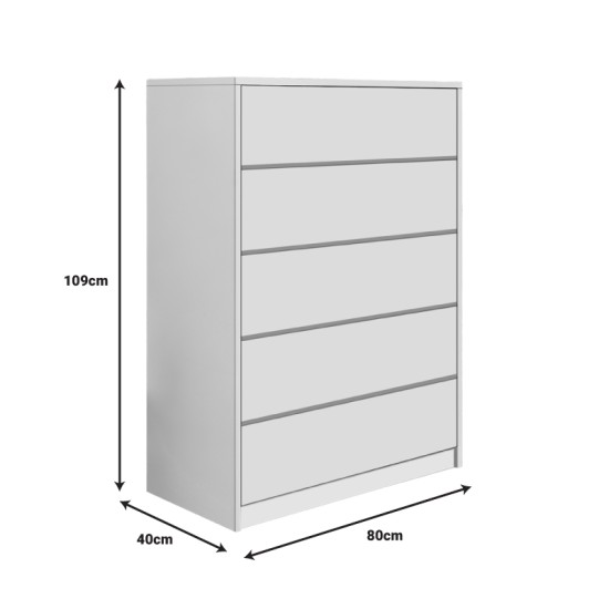 Συρταριέρα Kuanger pakoworld mdf σε λευκή απόχρωση 80x40x109εκ Συρταριέρα Kuanger pakoworld mdf σε λευκή απόχρωση 80x40x109εκ