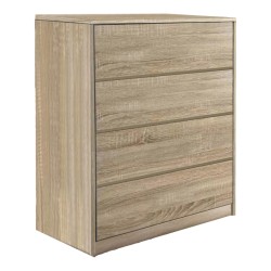 Συρταριέρα Kuanger pakoworld mdf σε φυσική απόχρωση 80x40x89εκ