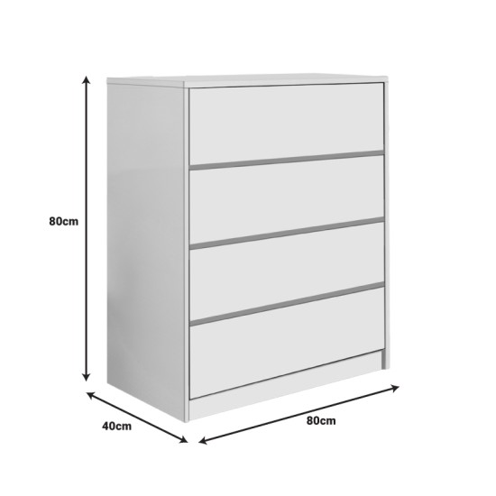 Συρταριέρα Kuanger pakoworld mdf σε λευκή απόχρωση 80x40x89εκ Συρταριέρα Kuanger pakoworld mdf σε λευκή απόχρωση 80x40x89εκ