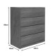 Συρταριέρα Kuanger pakoworld mdf σε καρυδί απόχρωση 80x40x89εκ