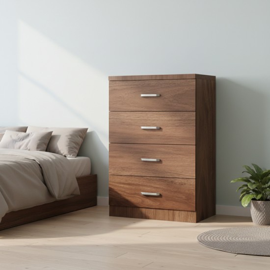 Συρταριέρα Killian pakoworld με 4 συρτάρια καρυδί 80x40x80εκ Συρταριέρα Killian pakoworld με 4 συρτάρια καρυδί 80x40x80εκ