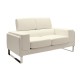 Καναπές Shea pakoworld 2θέσιος PU ivory-inox 158x80x87εκ Καναπές Shea pakoworld 2θέσιος PU ivory-inox 158x80x87εκ
