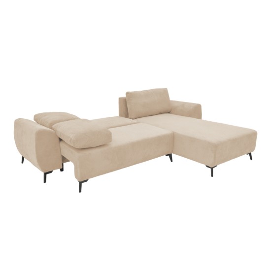 Kαναπές κρεβάτι τριθέσιος αναστρέψιμος Settee pakoworld ύφασμα με αποθηκευτικό χώρο σε μπεζ απόχρωση 286x204x93εκ Kαναπές κρεβάτι τριθέσιος αναστρέψιμος Settee pakoworld ύφασμα με αποθηκευτικό χώρο σε μπεζ απόχρωση 286x204x93εκ