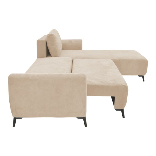 Kαναπές κρεβάτι τριθέσιος αναστρέψιμος Settee pakoworld ύφασμα με αποθηκευτικό χώρο σε μπεζ απόχρωση 286x204x93εκ Kαναπές κρεβάτι τριθέσιος αναστρέψιμος Settee pakoworld ύφασμα με αποθηκευτικό χώρο σε μπεζ απόχρωση 286x204x93εκ
